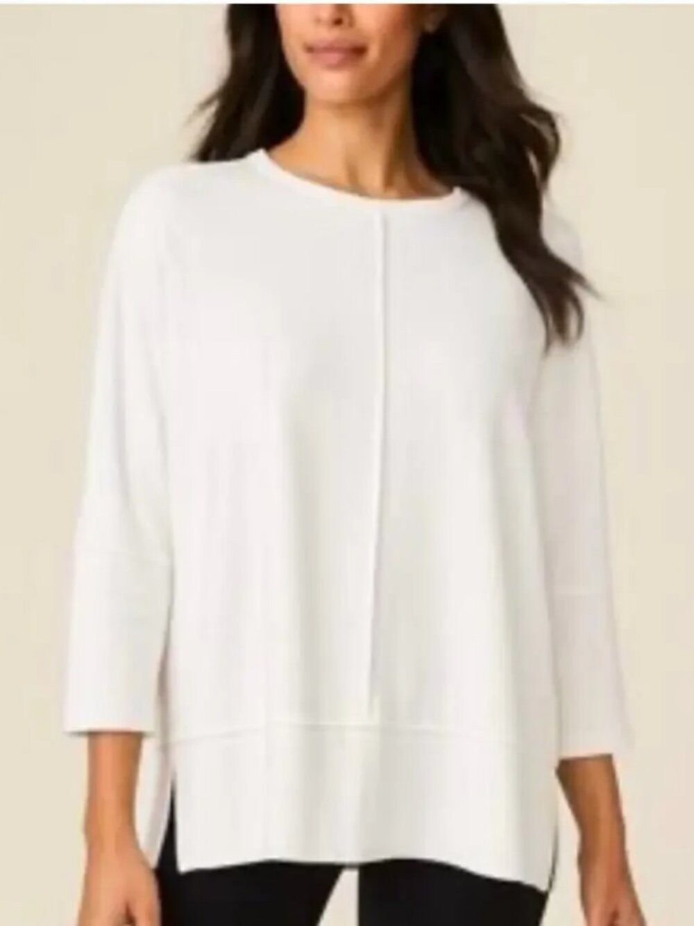 SPANX Perfect Length Seamed Dolman Relaxed Fit Sweatshirt White size XS